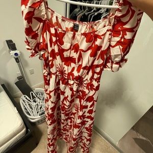 Shein Red Floral Dress